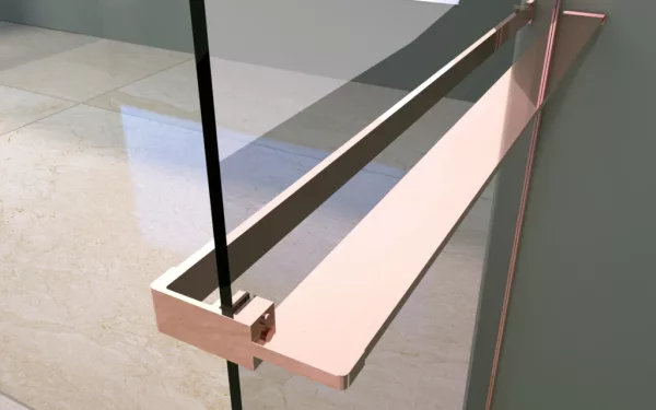 Rochelle | Rose Gold zuhanypolc és törölközőtartó zuhanyfalhoz,  80 cm